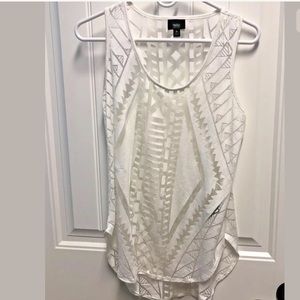 Womens Burnout Tank Small White E1-1187